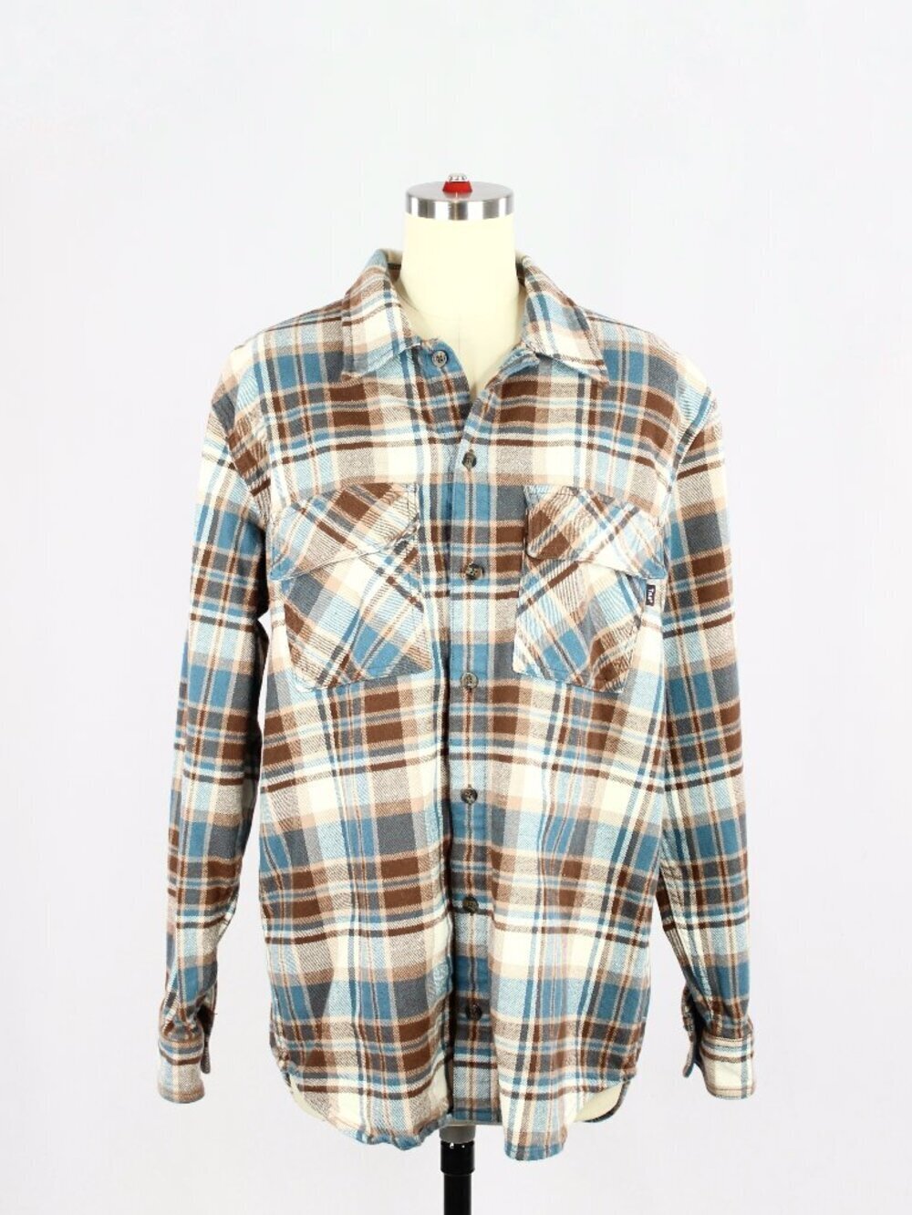 Aritzia TNA Plaid Cotton Flannel Oversized Button Up Shirt Overshirt, Size S